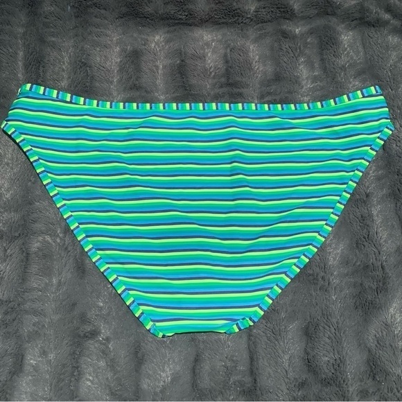 Aerie Striped Bikini Bottoms Blue Green - Picture 2 of 6